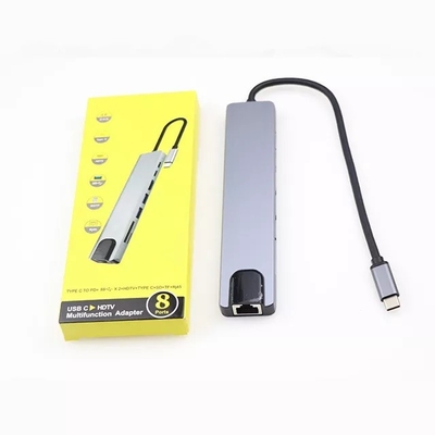 hub multiplo del computer portatile del Usb C della stazione di aggancio di 8in1 Hdmi RJ45 3,0