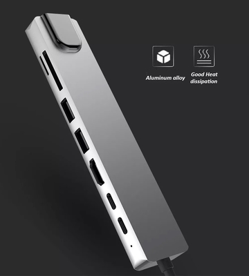 hub multiplo del computer portatile del Usb C della stazione di aggancio di 8in1 Hdmi RJ45 3,0